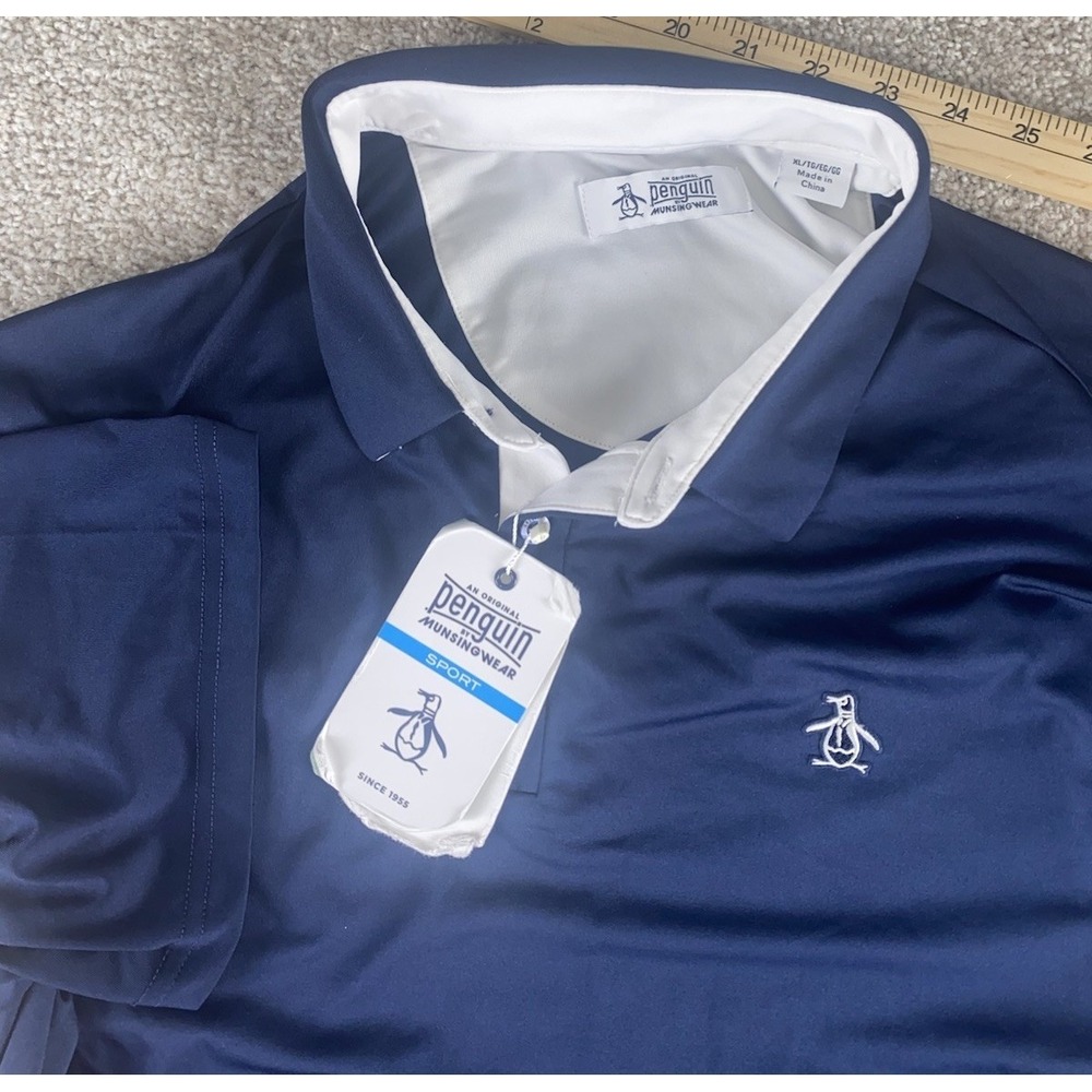 Penguin Munsingwear Performance Polo Shirt Men's XL Blue NWT #3055 Sportswear